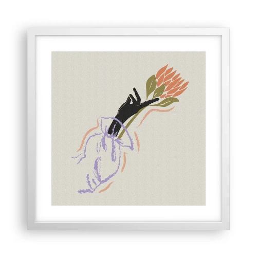 Plagát v bielom ráme - Sesterský dotyk - 40x40 cm