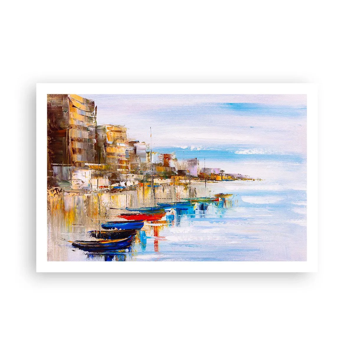 Plagát - Viacfarebný mestský prístav - 91x61 cm