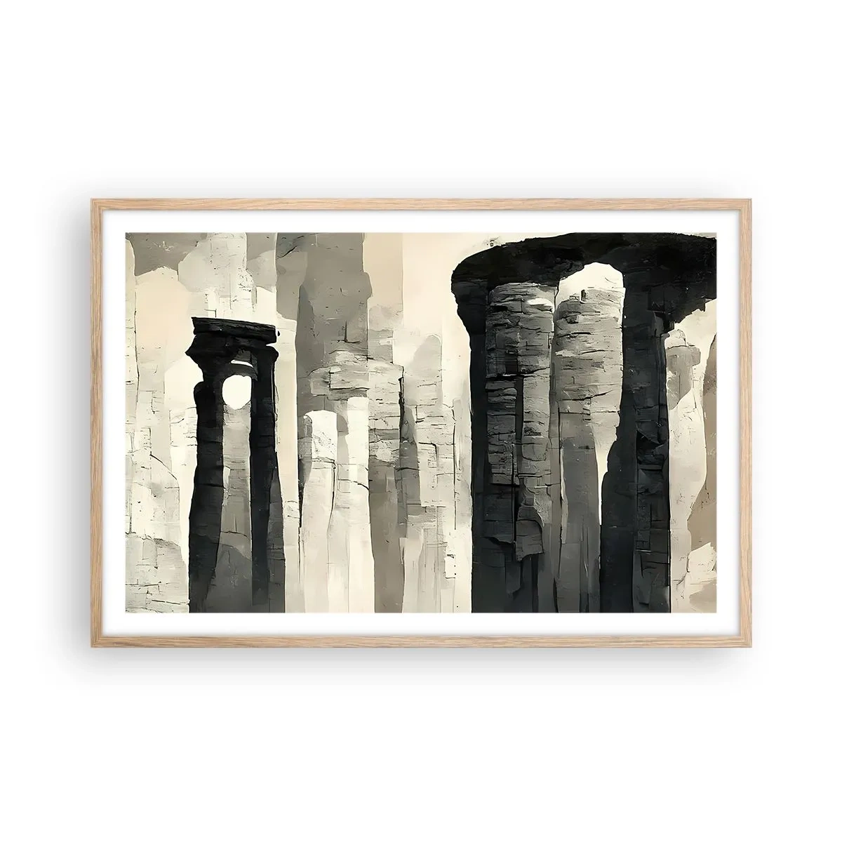 Plagát v ráme zo svetlého duba - Majestátnosť starožitnosti - 91x61 cm
