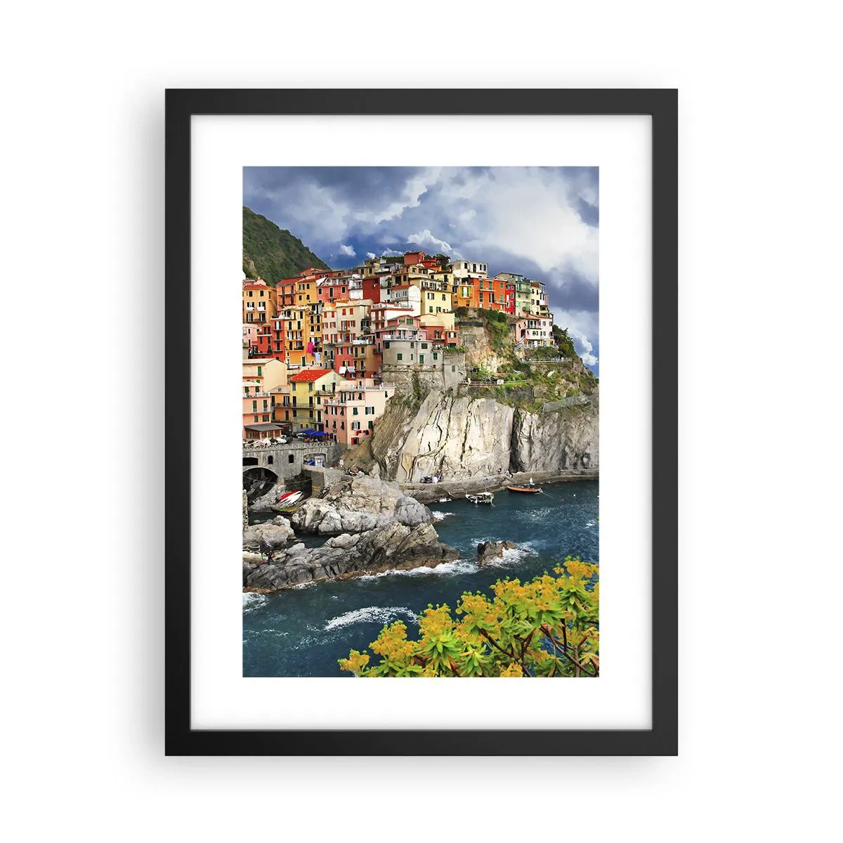 Plagát v čiernom ráme - Hromádka pritúlená k skalám - 30x40 cm