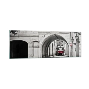 Obraz na skle - Mestským labyrintom - 90x30 cm