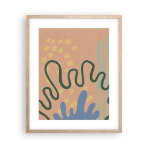 Plagát v ráme zo svetlého duba - Abstrakcia: rozmanitosť prírody - 40x50 cm