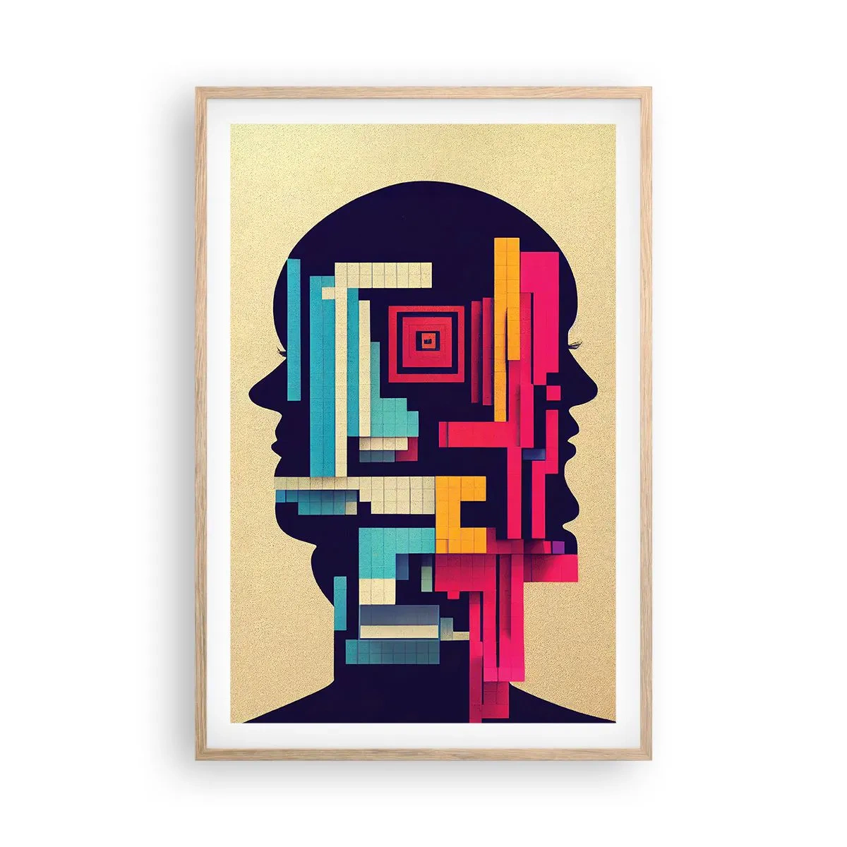 Plagát v ráme zo svetlého duba - Nové väzby - 61x91 cm