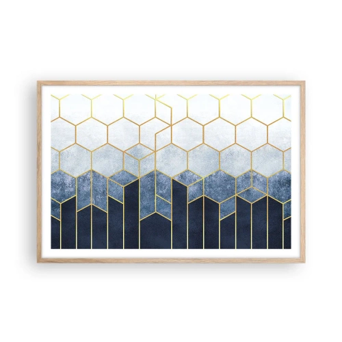 Plagát v ráme zo svetlého duba - Kompozícia v synkopickom rytme - 91x61 cm
