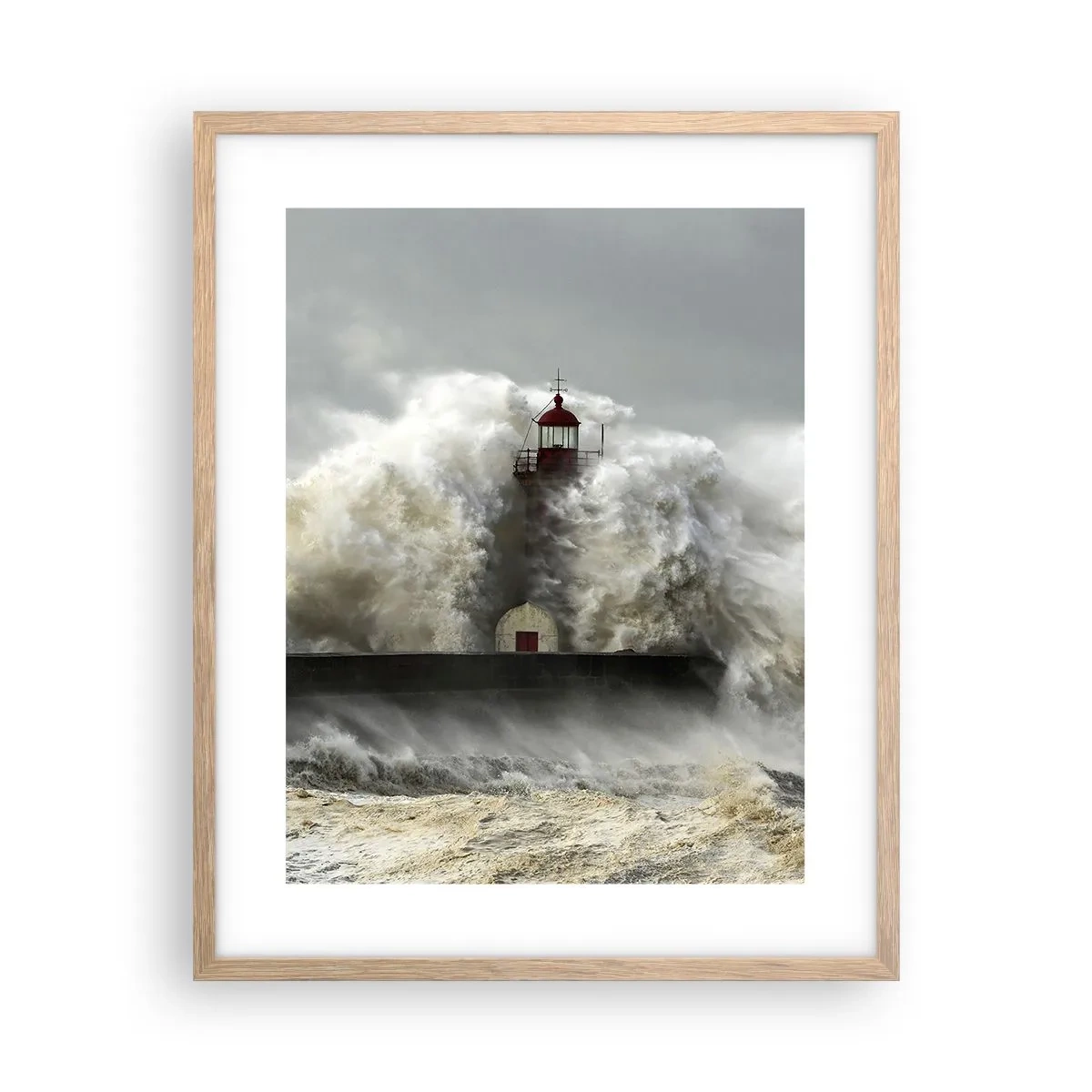 Plagát v ráme zo svetlého duba - Hnev oceánu - 40x50 cm