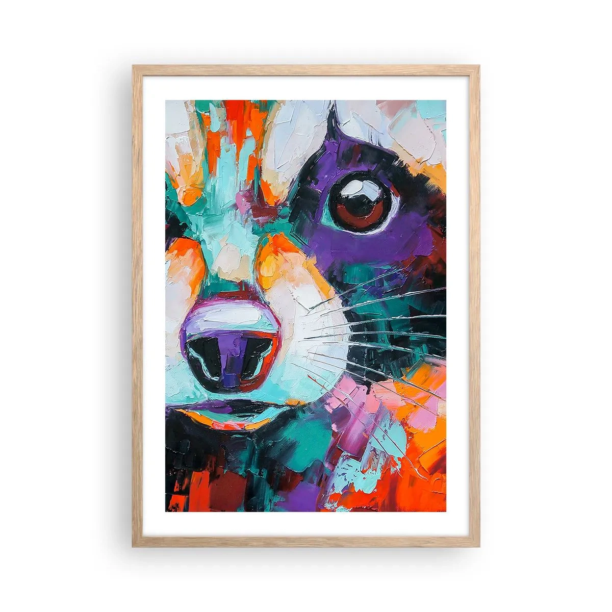 Plagát v ráme zo svetlého duba - Iba dobré emócie - 50x70 cm