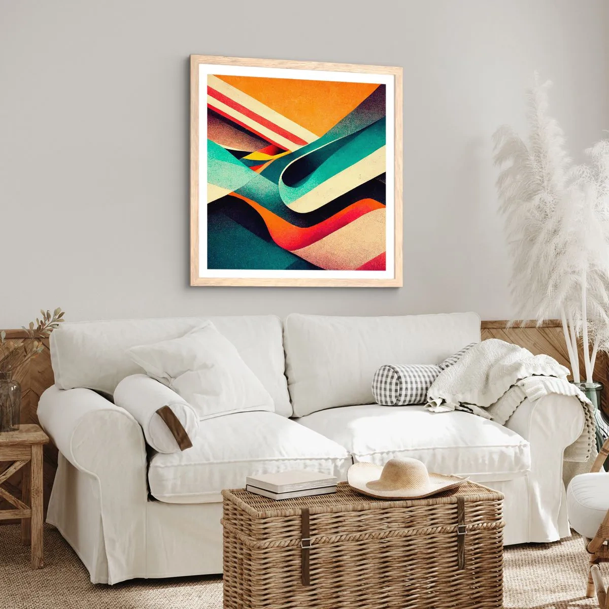 Plagát v ráme zo svetlého duba - Intenzívna kompozícia - 40x40 cm