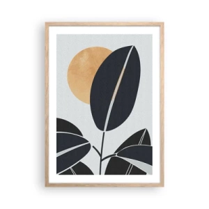 Plagát v ráme zo svetlého duba - Deň horúceho leta - 50x70 cm