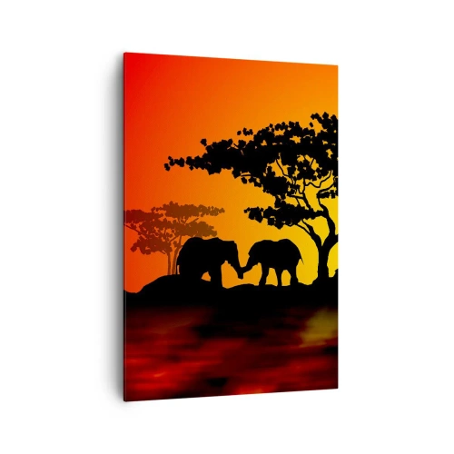 Obraz na plátne - Stretnutie na savane - 70x100 cm