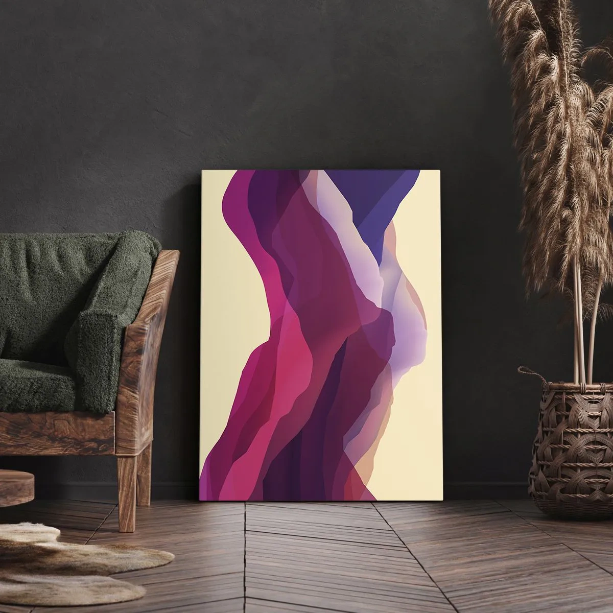 Obraz na plátne - Fialové vlny - 50x70 cm
