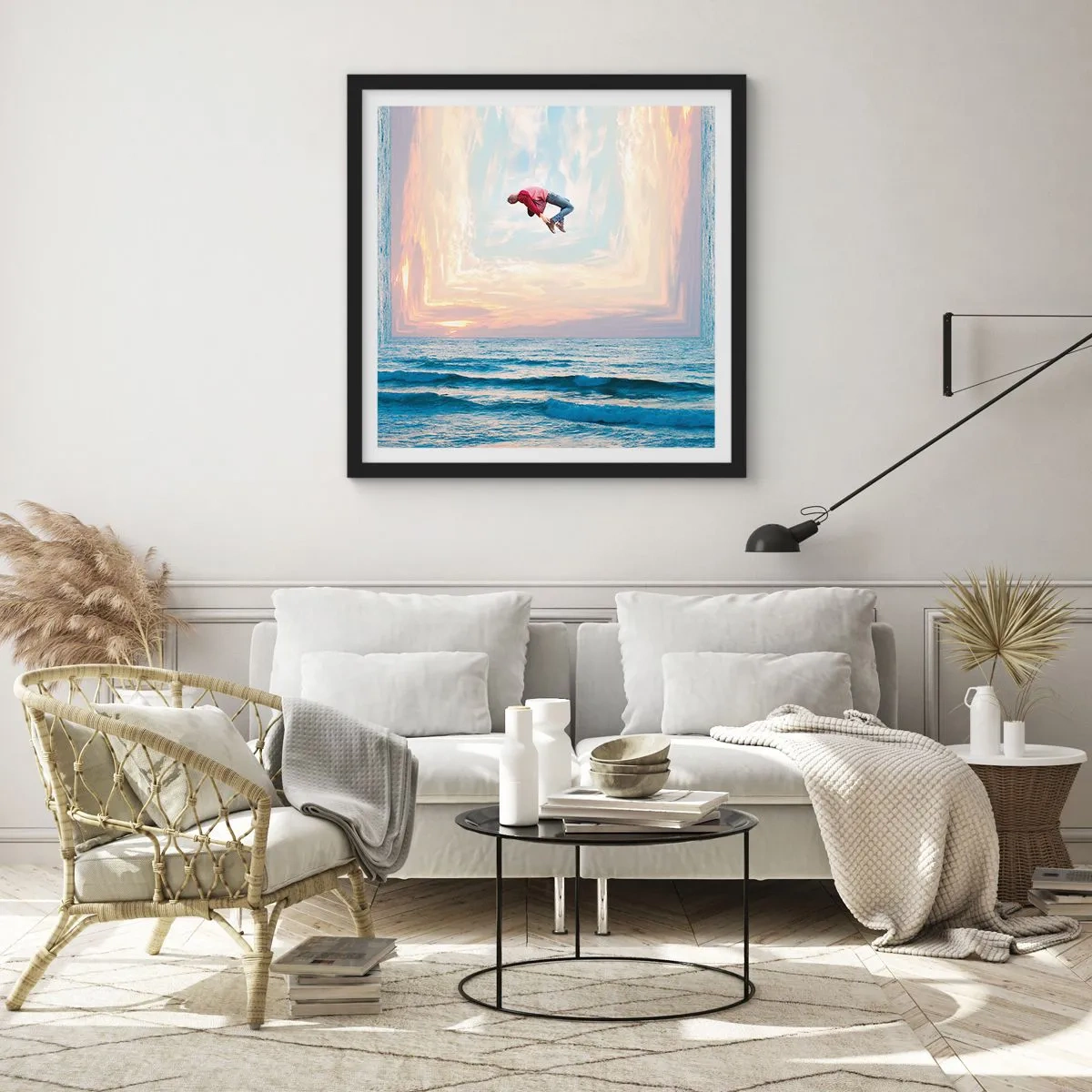 Plagát v čiernom ráme - Do inej dimenzie - 40x40 cm