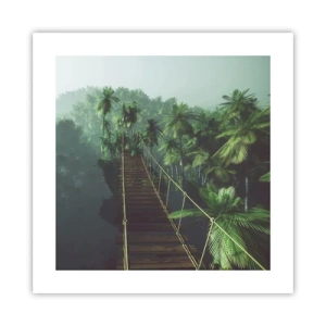 Plagát - Pri vodopáde zelene - 40x40 cm