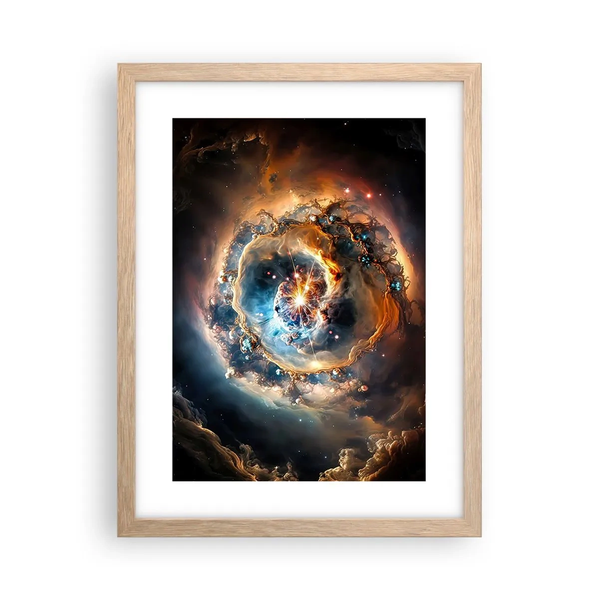 Plagát v ráme zo svetlého duba - Začiatok - 30x40 cm