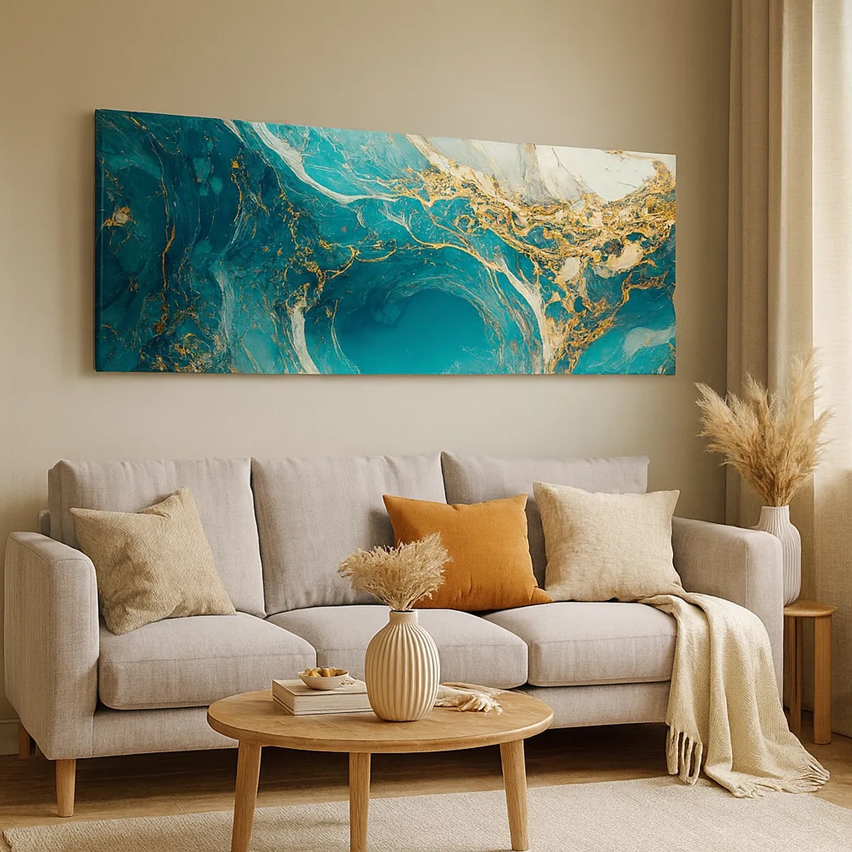 Obraz na plátne - Kompozícia so zlatými žilami - 30x30 cm