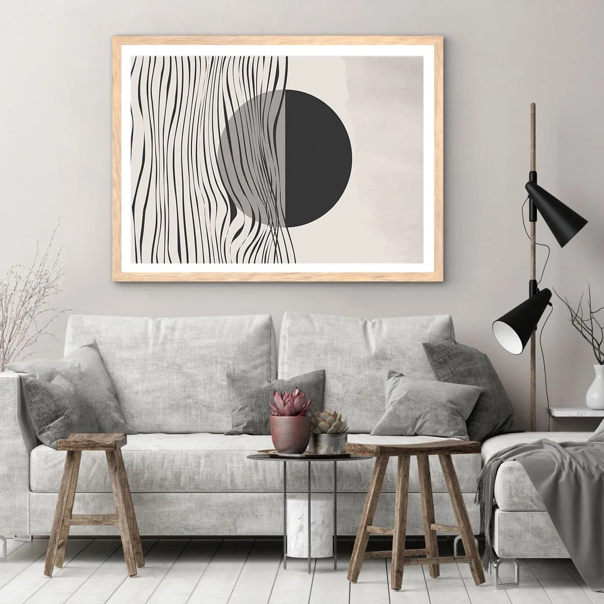 Plagát v ráme zo svetlého duba - Polovičná kompozícia - 91x61 cm