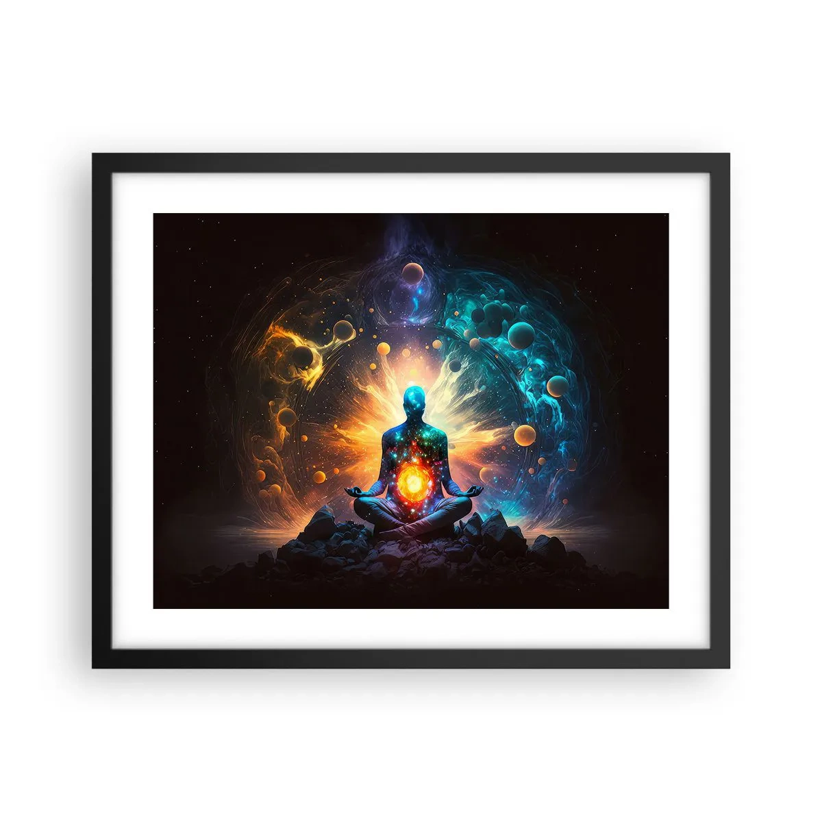 Plagát v čiernom ráme - Vesmírny pokoj - 50x40 cm