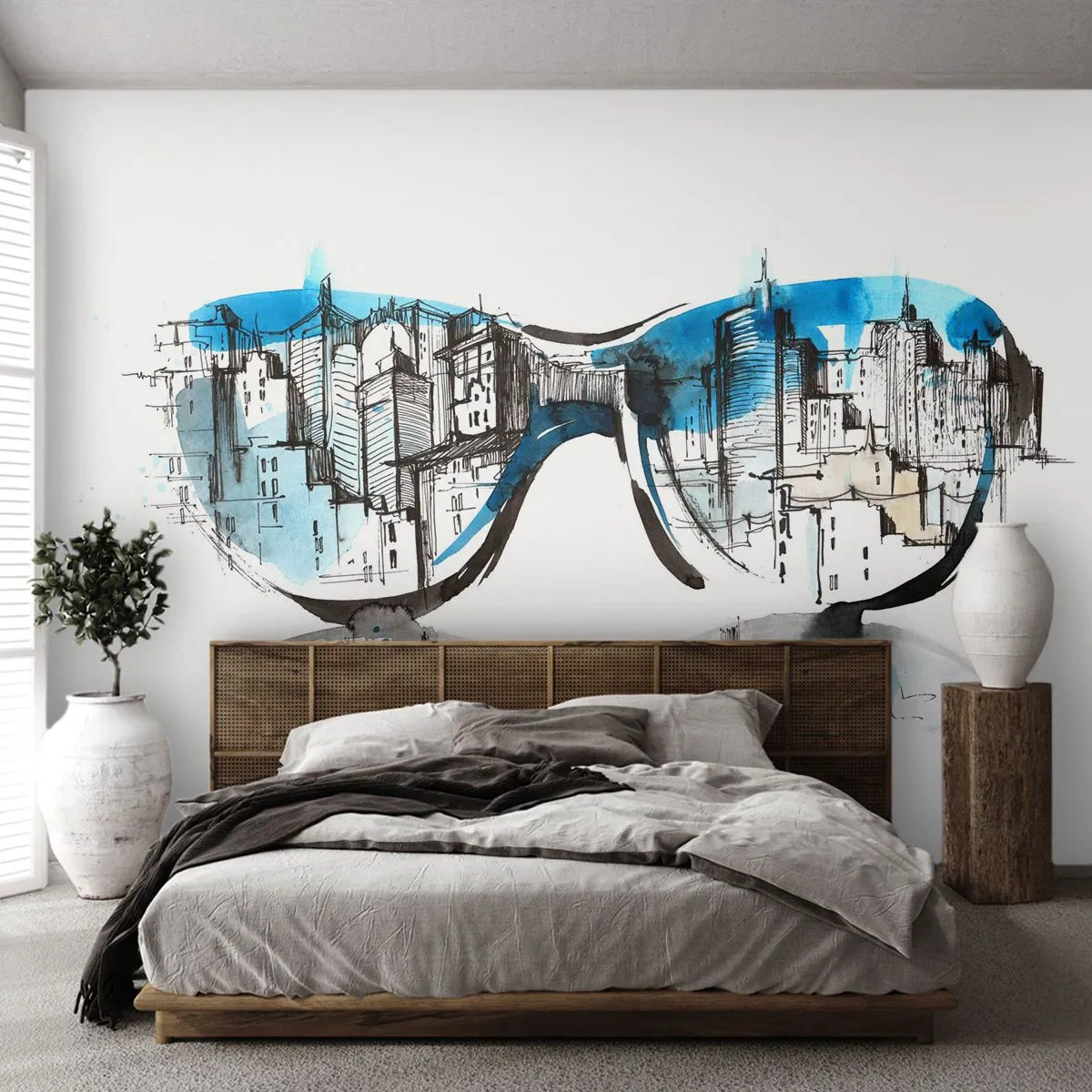 Fototapeta Standard Eco - Veľkomestská elegancia - Abstrakcia, Okuliare, Architektúra - 250x175 cm