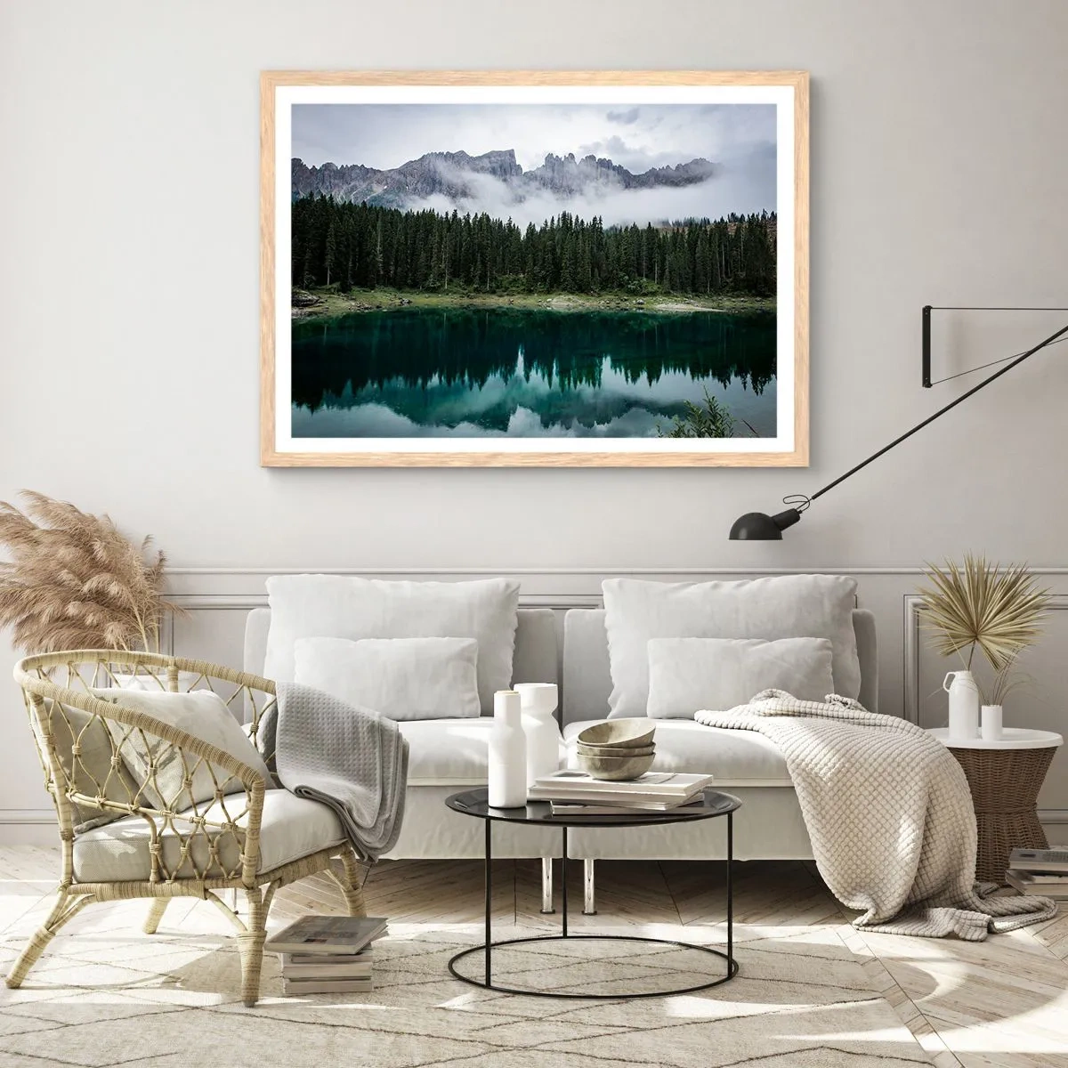 Plagát v ráme zo svetlého duba - Ticho, ticho, neprebuďme spiacu vodu…. - 91x61 cm