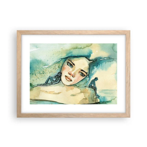 Plagát v ráme zo svetlého duba - Am I blue? - 40x30 cm