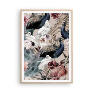 Plagát v ráme zo svetlého duba - V palácovej záhrade - 70x100 cm