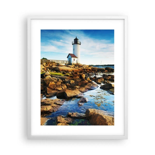 Plagát v bielom ráme - Vráťte sa šťastne, čakám - 40x50 cm