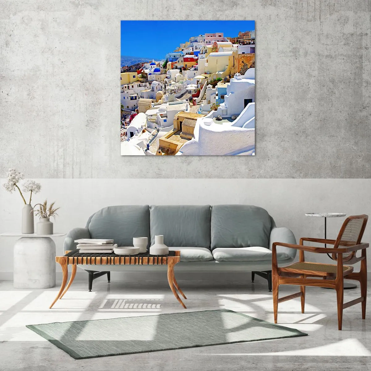 Obraz na skle - Sen o gréckom lete - 60x60 cm