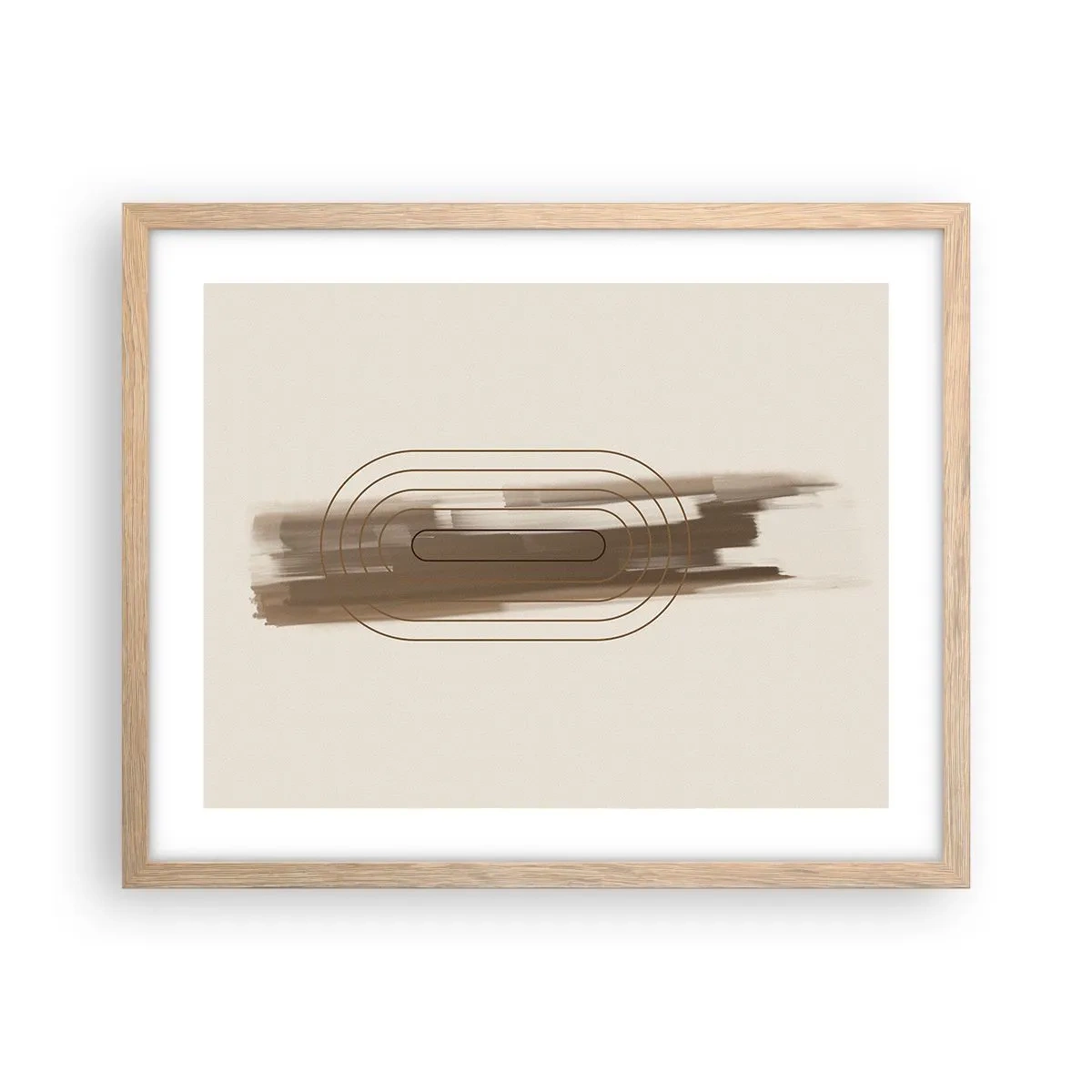 Plagát v ráme zo svetlého duba - Závan šedej - 50x40 cm