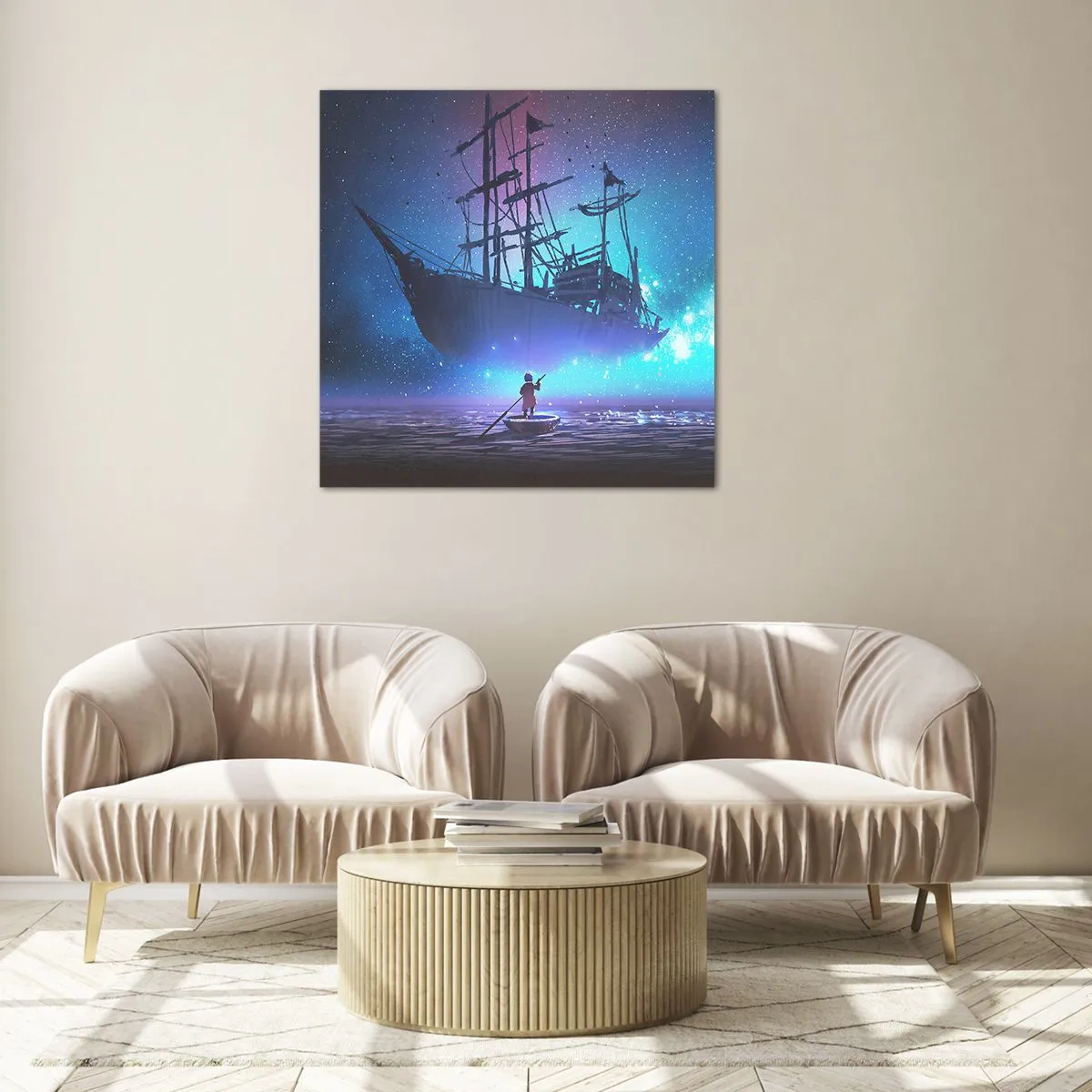 Obraz na skle - Stretnutie s mýtom mora - 30x30 cm