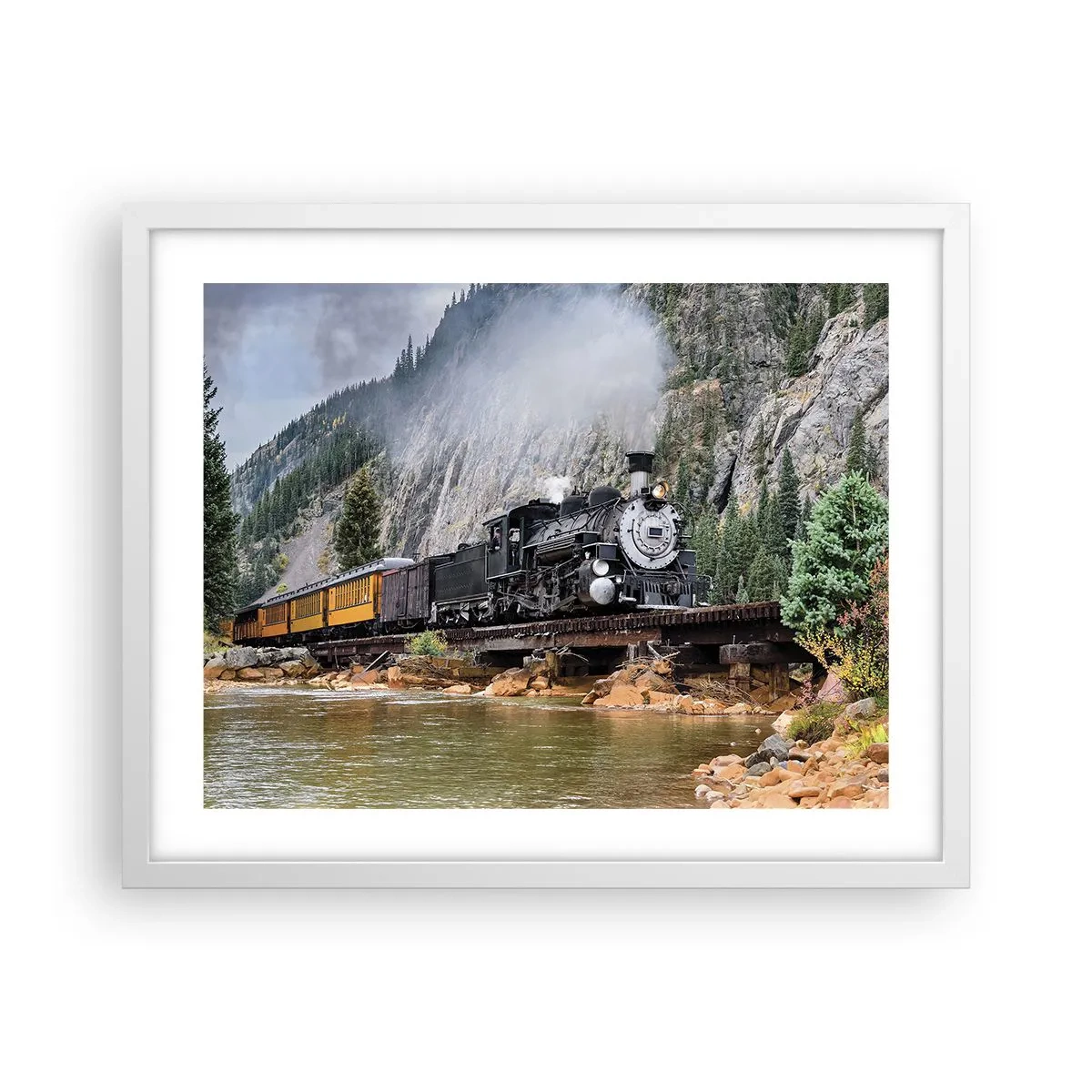 Plagát v bielom ráme - A kam to? Kam? - 50x40 cm