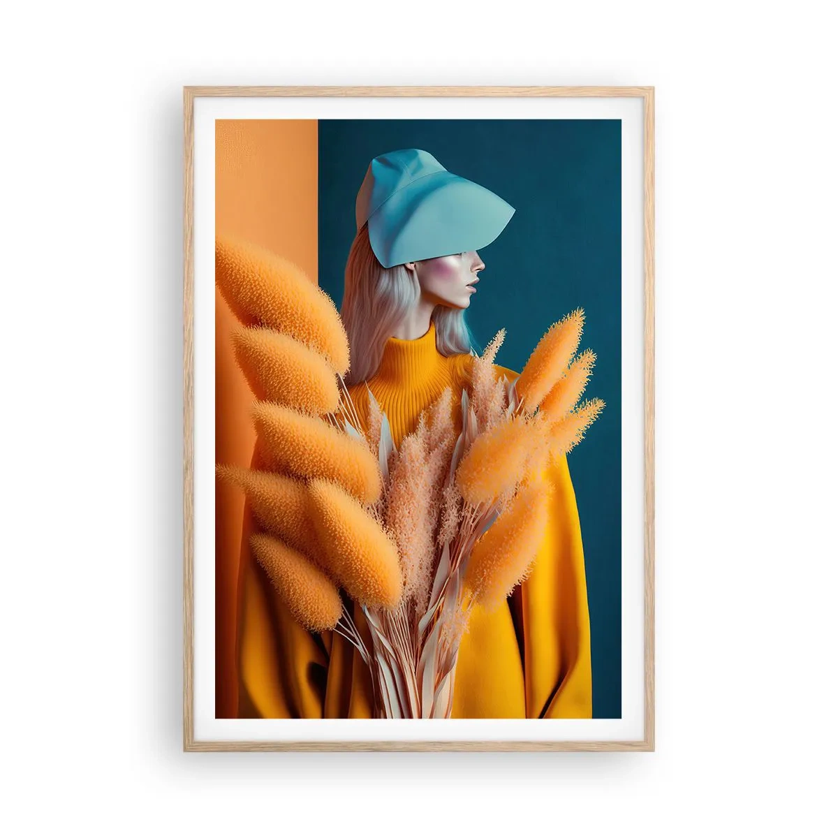 Plagát v ráme zo svetlého duba - Chlpatý portrét - 70x100 cm