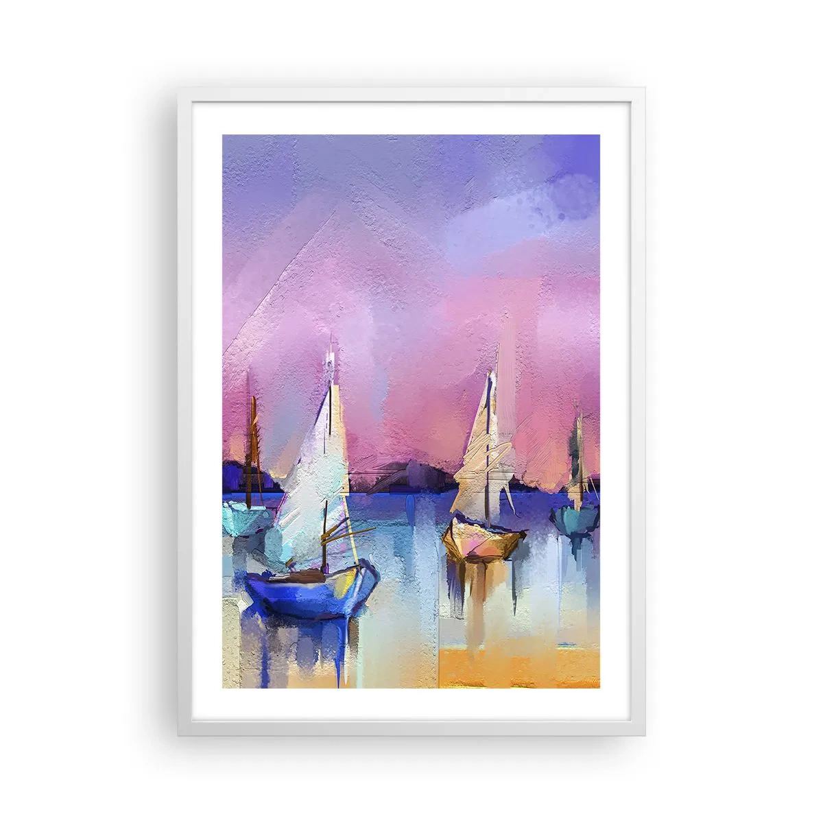 Plagát v bielom ráme - Smer: široká voda - 50x70 cm
