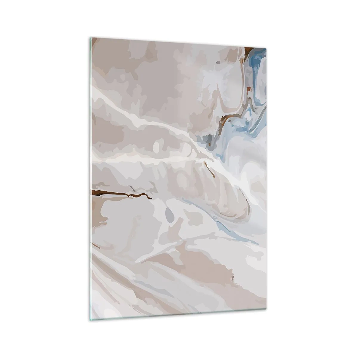 Obraz na skle - Modré meandre pod bielou - 50x70 cm