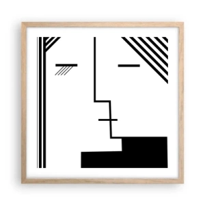 Plagát v ráme zo svetlého duba - Proste bozk - 50x50 cm