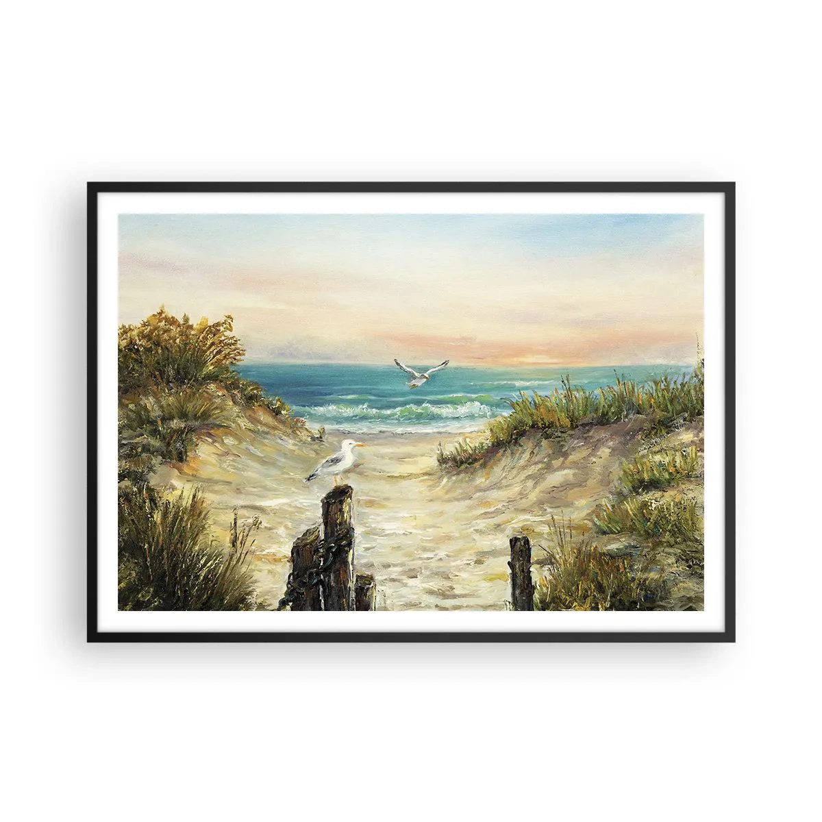 Plagát v čiernom ráme - Bezvetrie a samota - 100x70 cm