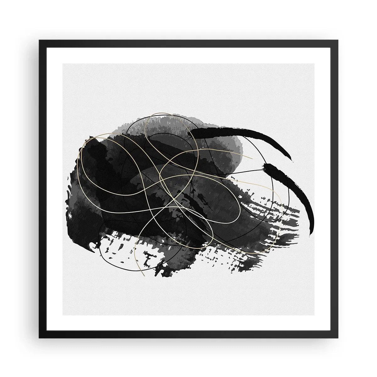 Plagát v čiernom ráme - Upletené z čiernej - 60x60 cm