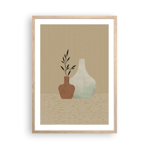 Plagát v ráme zo svetlého duba - Váza a jej myšlienka - 50x70 cm