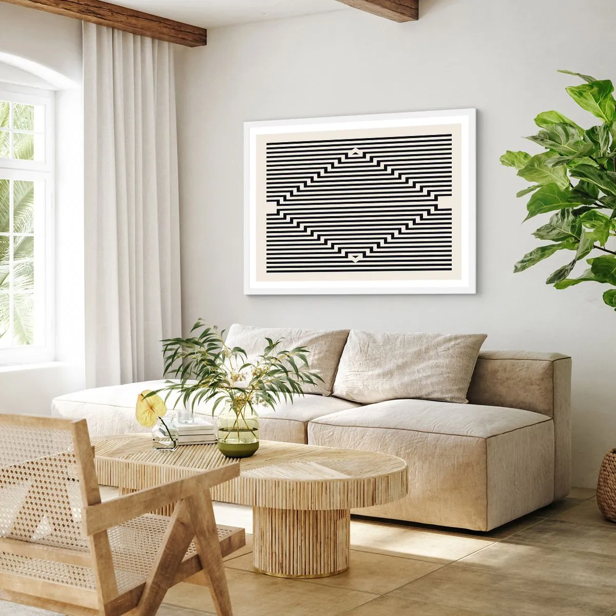 Plagát v bielom ráme - Geometrická ilúzia - 91x61 cm