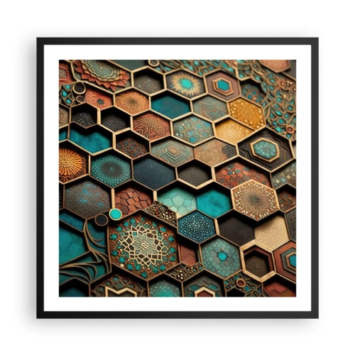 Plagát v čiernom ráme - Arabské ornamenty – variácia - 60x60 cm