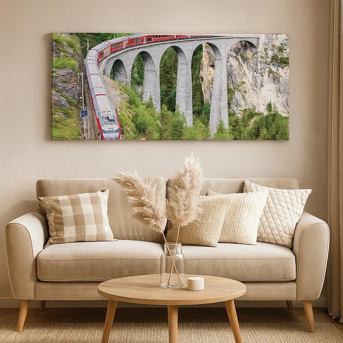 Obraz na plátne - Horský výhľad priamo z vlaku - 30x30 cm