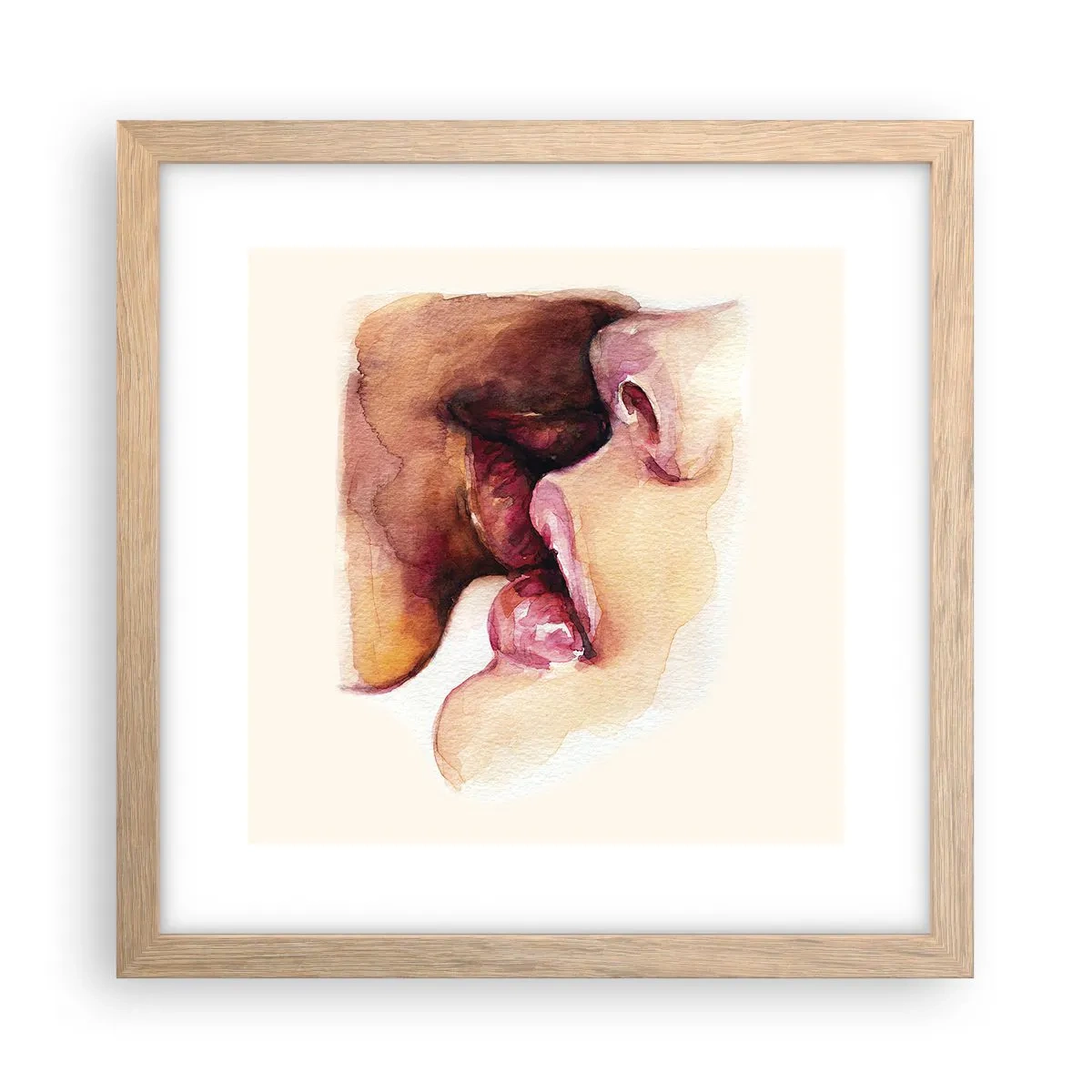 Plagát v ráme zo svetlého duba - Ako noc a deň, zem a nebo - 30x30 cm