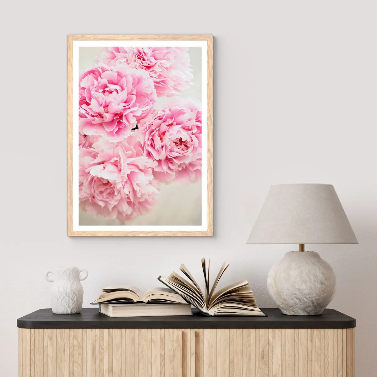 Plagát v ráme zo svetlého duba - V ružovom prepychu - 70x100 cm