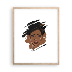 Plagát v ráme zo svetlého duba - Sladká ako čokoláda - 40x50 cm