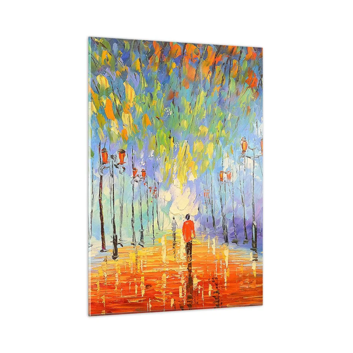 Obraz na skle - Nočná pieseň dažďa - 50x70 cm