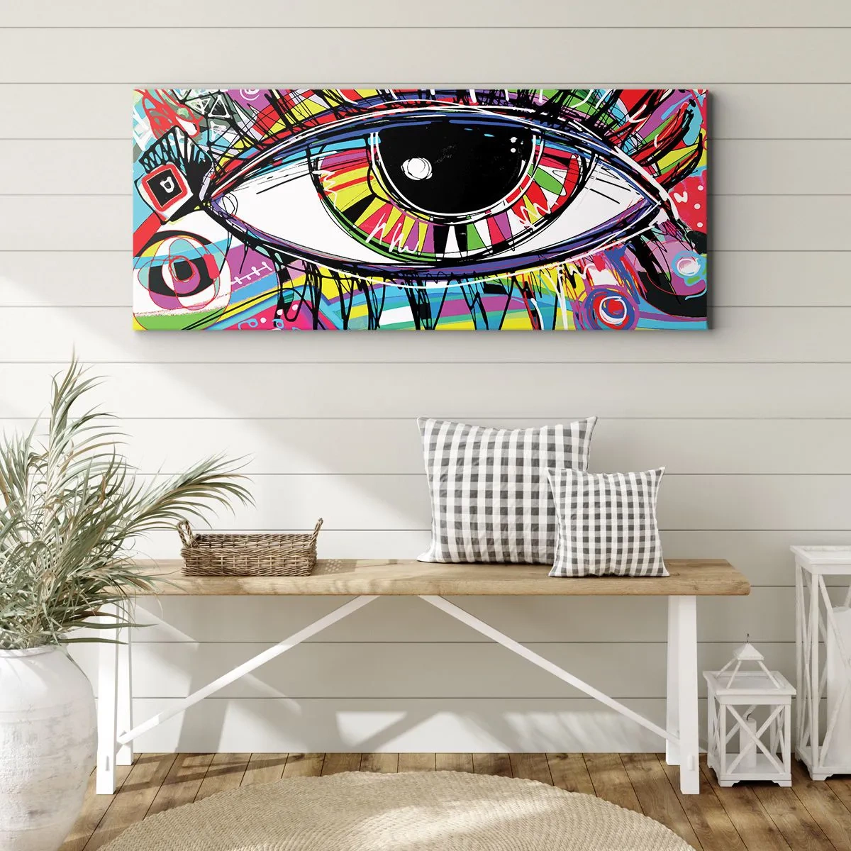 Obraz na plátne - Farebné oko - farebná duša - 160x50 cm