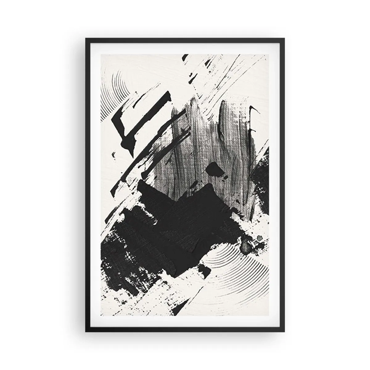 Plagát v čiernom ráme - Abstrakcia – expresia čiernej - 61x91 cm