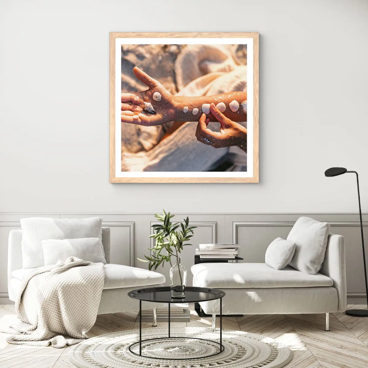 Plagát v ráme zo svetlého duba - Krása na dosah - 60x60 cm