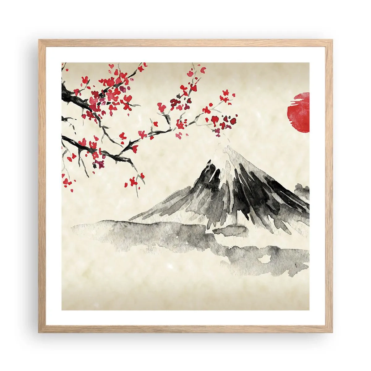 Plagát v ráme zo svetlého duba - Zamilujte sa do Japonska - 60x60 cm