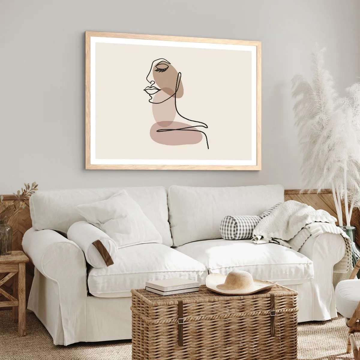 Plagát v ráme zo svetlého duba - Určitá línia krásy - 100x70 cm