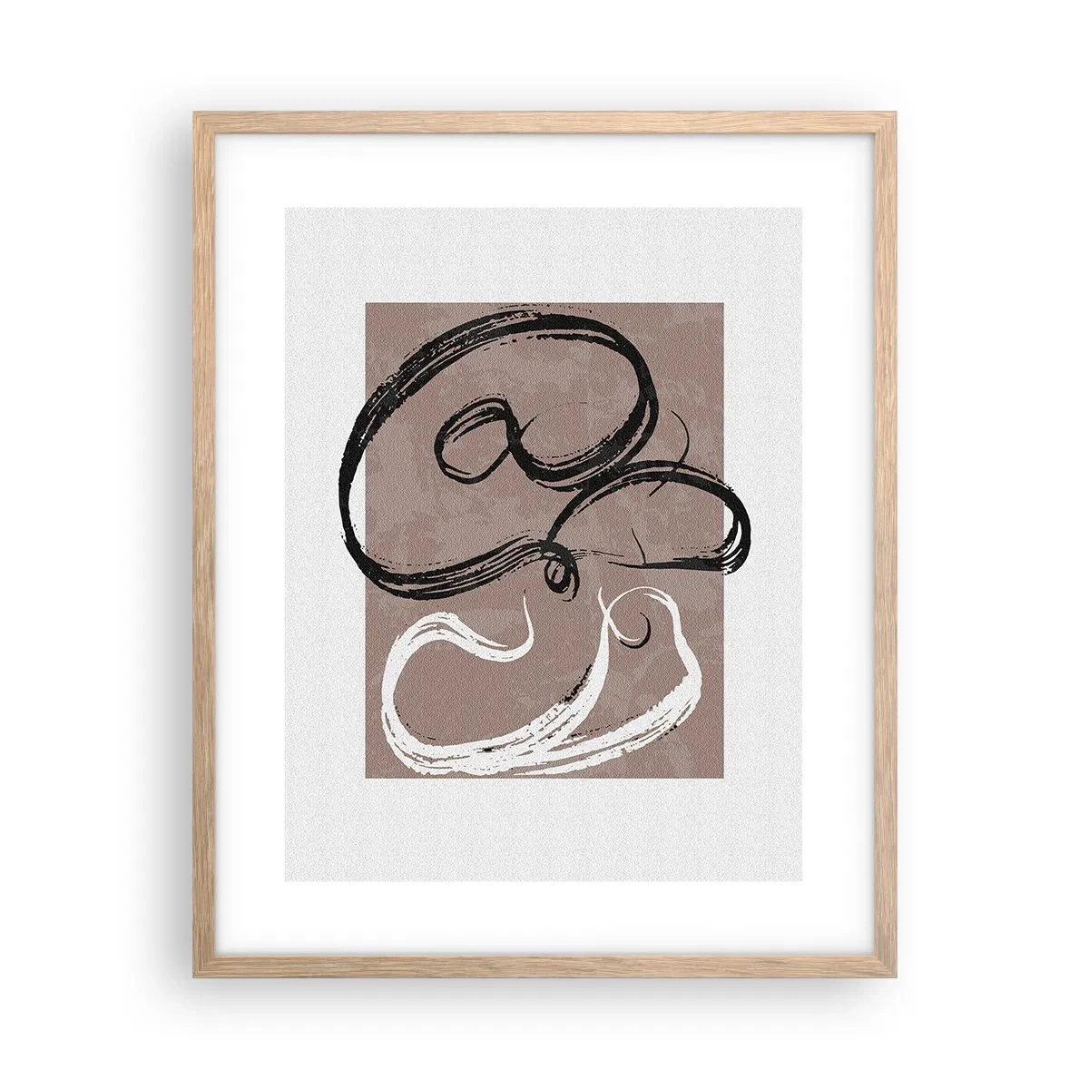 Plagát v ráme zo svetlého duba - Kompozícia – hľadanie úplnosti - 40x50 cm