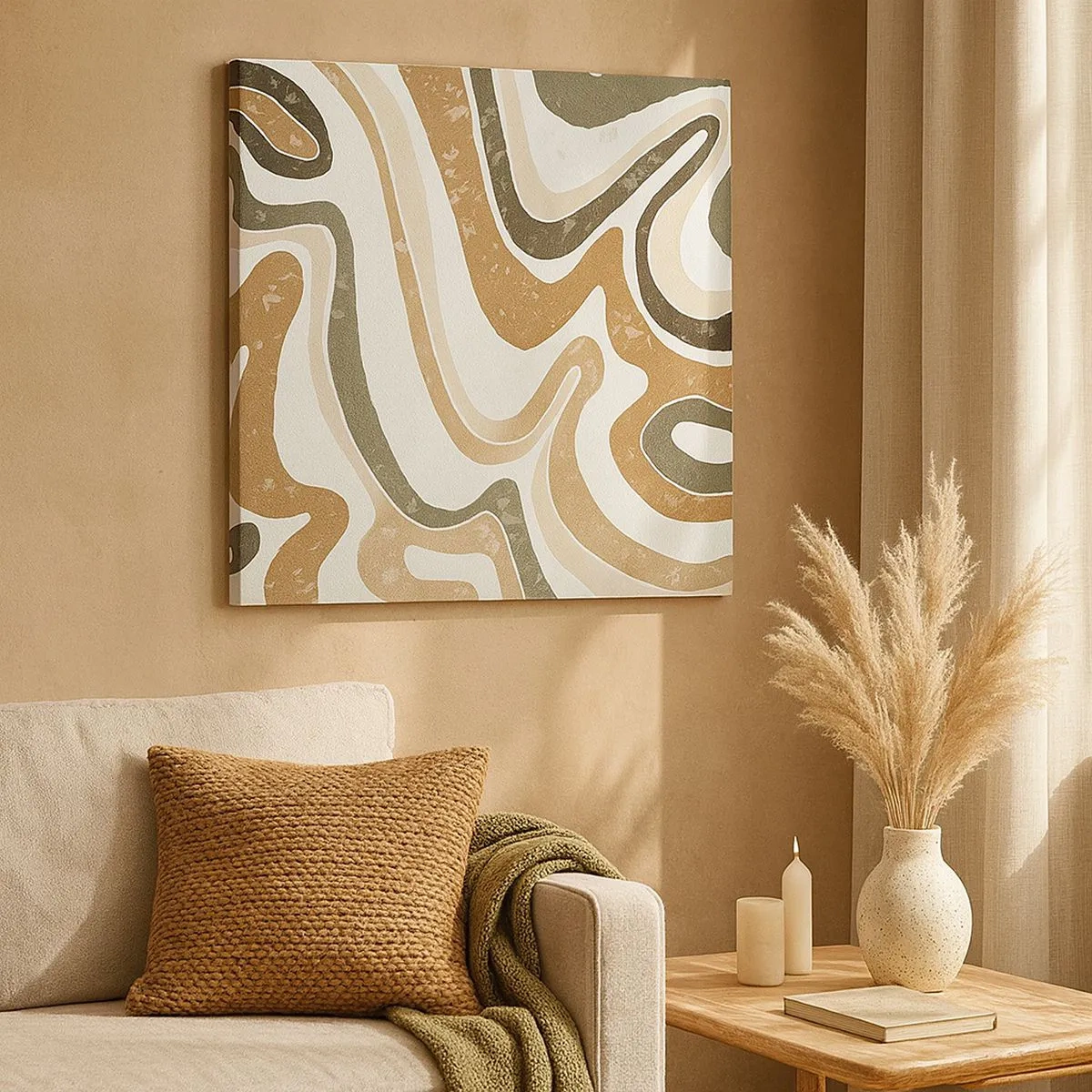 Obraz na plátne - Meandre zemitých farieb - 30x30 cm